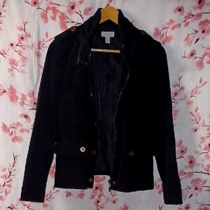 Charter Club Black Utility Jacket Structured Design